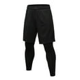 thumbnail image 1 of ZVNAΖH Mens Compression Running Pants, 2 in 1 Quick Dry Athletic Workout Sweatpants Shorts Gym Leggings with Pocket, 1 of 9