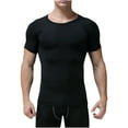 thumbnail image 1 of ZVNAΖH Mens Compression Shirt UPF 50+ Short Sleeve Quick Dry Athletic Base Layer Sports Rash Guard Running Under Shirts Tops, 1 of 3