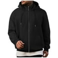 thumbnail image 1 of ZVNAΖH Mens Full Zip Casual Cotton Hooded Fleece Drawstring Hoodies Pullover Sweatshirts Casual Long Sleeve Shirts, 1 of 8