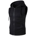 thumbnail image 1 of ZVNAΖH Mens Full Zip Hoodie Drawstring Sleeveless Sweatshirts Cotton Vest Bodybulding Tank Tops Gym Muscle Workout Hoodie with Pocket, 1 of 4