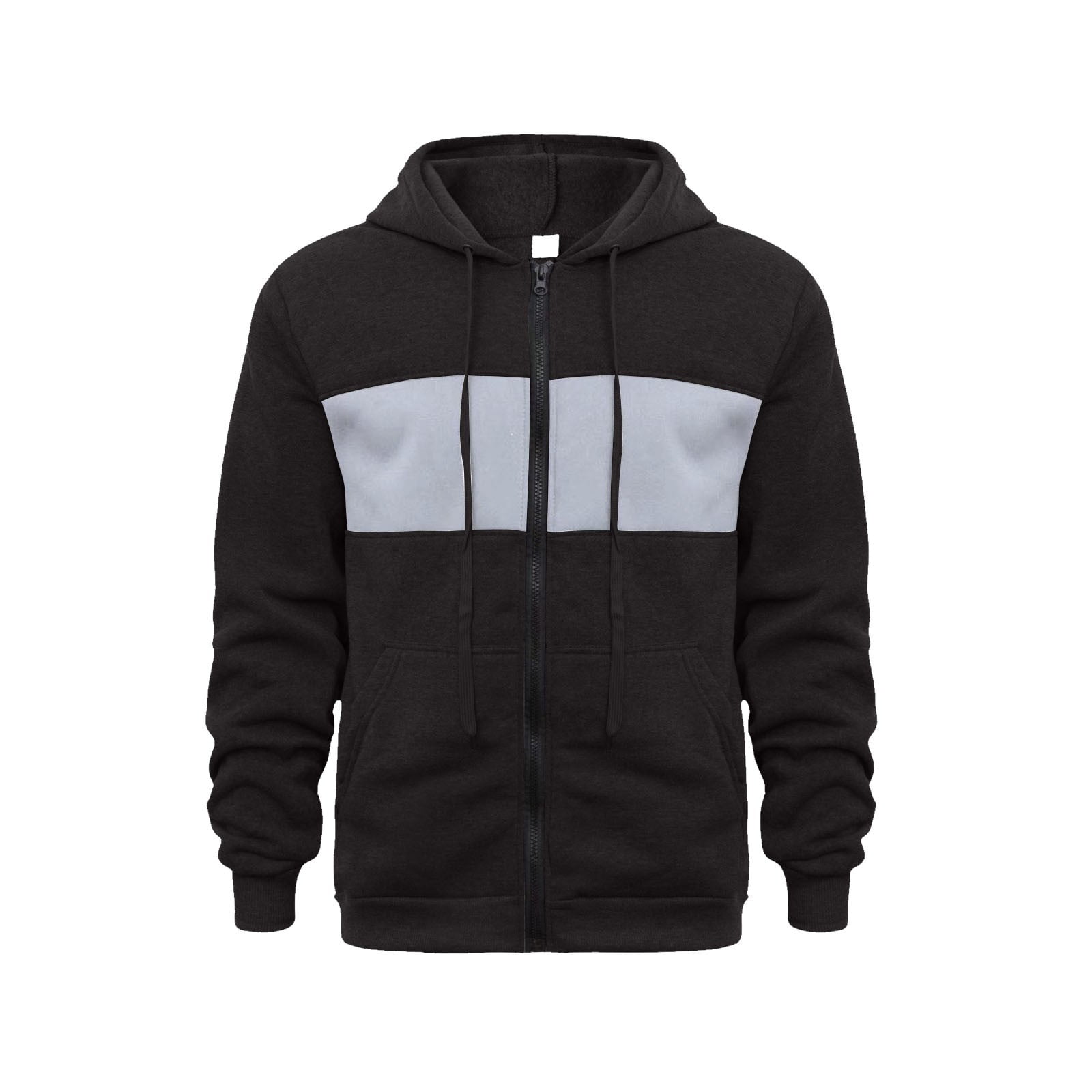 ZVNAΖH Mens Full Zip Up Hoodies Casual Cotton Blend Color Block