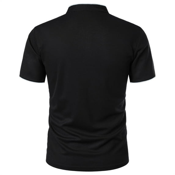 ZVNAΖH Mens Henley Short Sleeve T Shirt 3 Button Tees Stand Up Collar Shirts Classic Regular Fit Comfy Tops Golf Shirts