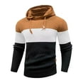 thumbnail image 1 of ZVNAΖH Mens Hooded Sweatshirt Long Sleeve Color Block Knitted Hoodie Pullover Sweater, S-3XL, 1 of 2