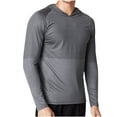 thumbnail image 1 of ZVNAΖH Mens Hoodies Sport Sweatshirt Solid Color Lightweight Breathable Pullover Tops Running Training Hooded T-shirts, 1 of 4