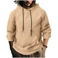 thumbnail image 1 of ZVNAΖH Mens Lightweight Flax Hoodies Pullover Sweatshirts Fall Casual Hawaiian Beach Long Sleeve Plain Hooded Shirt, 1 of 8