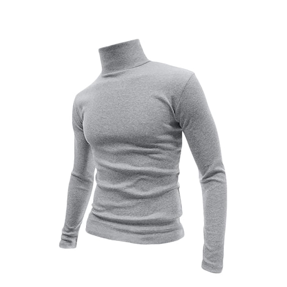 ZVNAΖH Mens Long Sleeve Turtleneck Tee Shirts Basic Pullover T-Shirts, Base Layer Top, Fall Winter Solid Color Undershirt, Holiday Clearance Sale