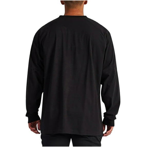 ZVNAΖH Mens Long Sleeve Undershirts, Solid Color Loose Fit Basic Tees Casual Crew Neck Pullover Tops, Holiday Clearance Sale, Sizes M-XXL