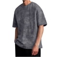 thumbnail image 1 of ZVNAΖH Mens Oversized Tshirts Vintage Short Sleeve Shirts Acid Wash Basic Tees Summer Casual Crewneck Tops, M-5XL, 1 of 5