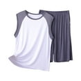 thumbnail image 1 of ZVNAΖH Mens Pajamas Set, Oversized Tank Tops and Shorts 2 Piece, Super Soft Comfty Lounge Sets Sleepwear, 1 of 3