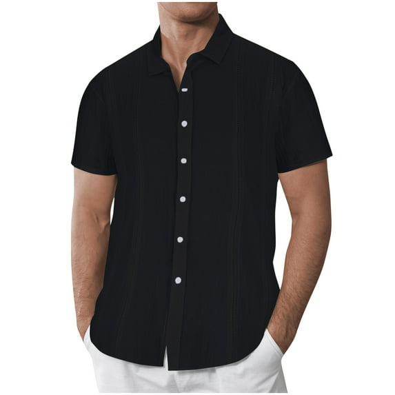 ZVNAΖH Mens Shirts,Shirts for Men Short Sleeve Casual Turn-down Collar Button Shirts Summer Beach Shirts
