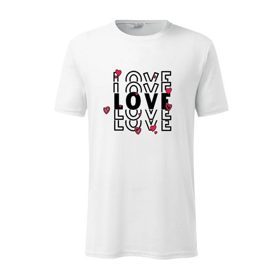 ZVNAΖH Mens Short Sleeve T Shirts Valentine's Day Letter Print Crew Neck T-shirt Summer Casual Tops