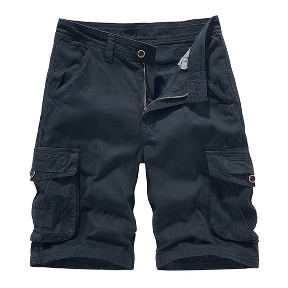 ZVNAΖH Mens Shorts Clearance Elastic Waistband with Pockets Mens Summer Casual Cotton Work Shorts