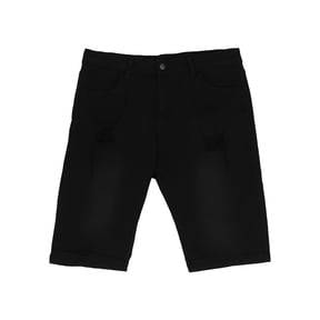 ZVNAΖH Mens Slim Fit Ripped Stretch Denim Shorts Straight Leg Jean Shorts Comfort Flex Waist Rolled Hem Washed Jean Shorts