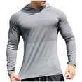 thumbnail image 1 of ZVNAΖH Mens Slim Fit Sports Hoodies Long Sleeve Hooded T-shirts Lightweight Breathable Running Training Pullover Tops, 1 of 5