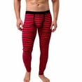 thumbnail image 1 of ZVNAΖH Mens Thermal Underwear Bottoms, Striped Patchwork Leggings, Low Waist Slim Fit Tights, Winter Thermal Bottoms, Holiday Clearance Sale, 5 Colors, Sizes S-XL, 1 of 1