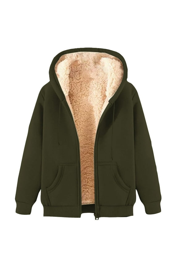ZVNAΖH Mens Warm Soft Sherpa Fleece Hoodies Zip Up Hooded Jacket Thick Sweatshirt Winter Warm Truck Driver Coat