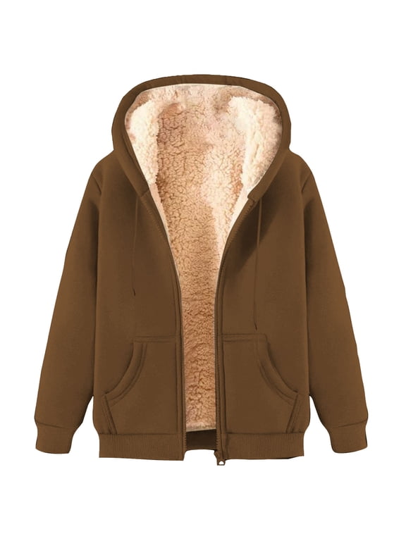 ZVNAΖH Mens Warm Soft Sherpa Fleece Hoodies Zip Up Hooded Jacket Thick Sweatshirt Winter Warm Truck Driver Coat