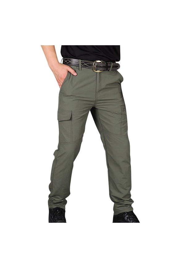 ZVNAΖH Men's Tactical Cargo Pants, Slim Fit Ripstop Hiking Pants, Elastic Waist Lightweight Work Pants with Multi Utility Pockets, S-4XL