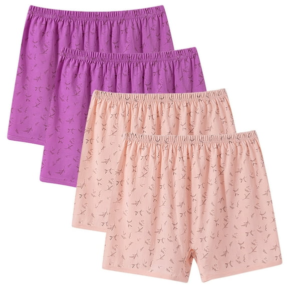 ZVNAΖH Panties for Women Plus Size, Cotton Underwear High Waisted Boyshorts for Old Women, Full Coverage Stretchy Panties, 4 Packs Clearance, Sizes L-6XL