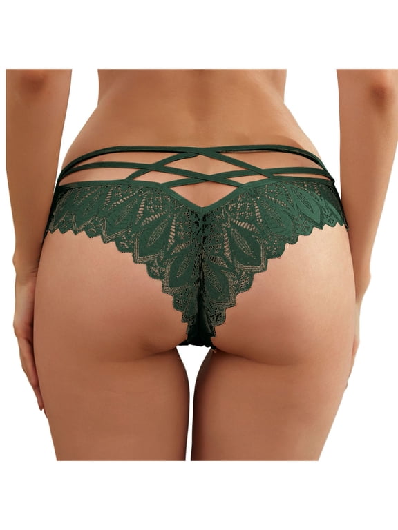 ZVNAΖH Panties for Women Plus Size Sexy G-string Lace Underwear High Waist Breathable Briefs,Women's Sizes S-5XL