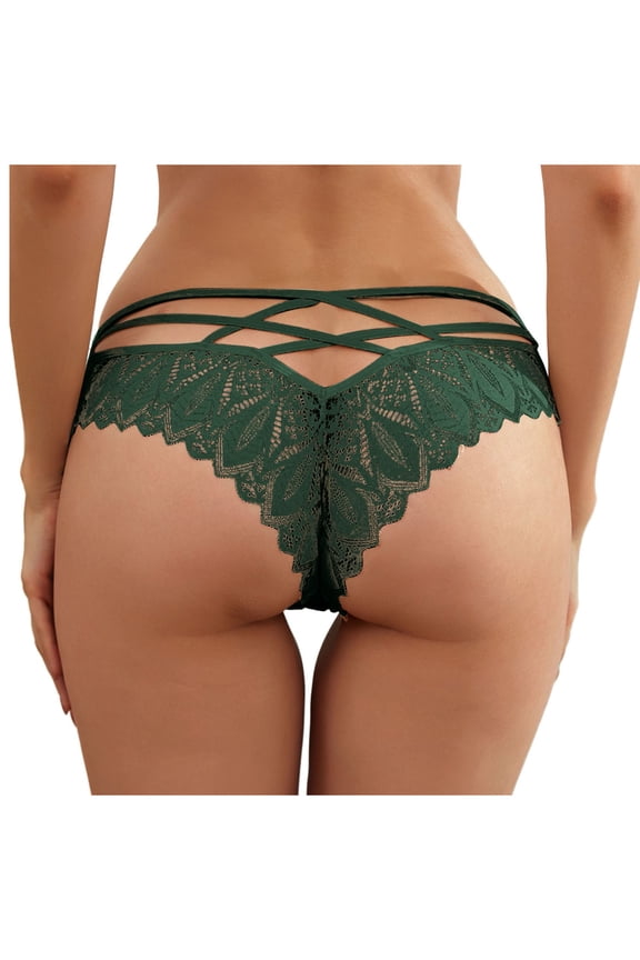 ZVNAΖH Panties for Women Plus Size Sexy G-string Lace Underwear High Waist Breathable Briefs,Women's Sizes S-5XL
