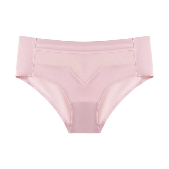 ZVNAΖH Panties for Women,Women Mid-waist Sexy Cotton Ice Silk Seamless Breathable Mesh Underwear Briefs,Women's Panties