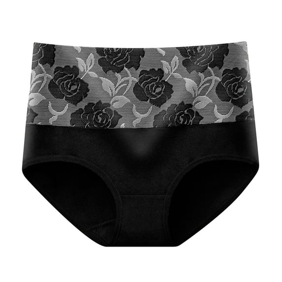 ZVNAΖH Panties for Women,Women's Fashion Solid Lace Briefs Comfortable Cotton High Waist Underwear Women Sexy Panties,Women's Panties