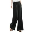 thumbnail image 1 of ZVNAΖH Pants for Women Casual Wide Leg Cotton Linen Loose Elastic Waist Pants for Women, 1 of 6
