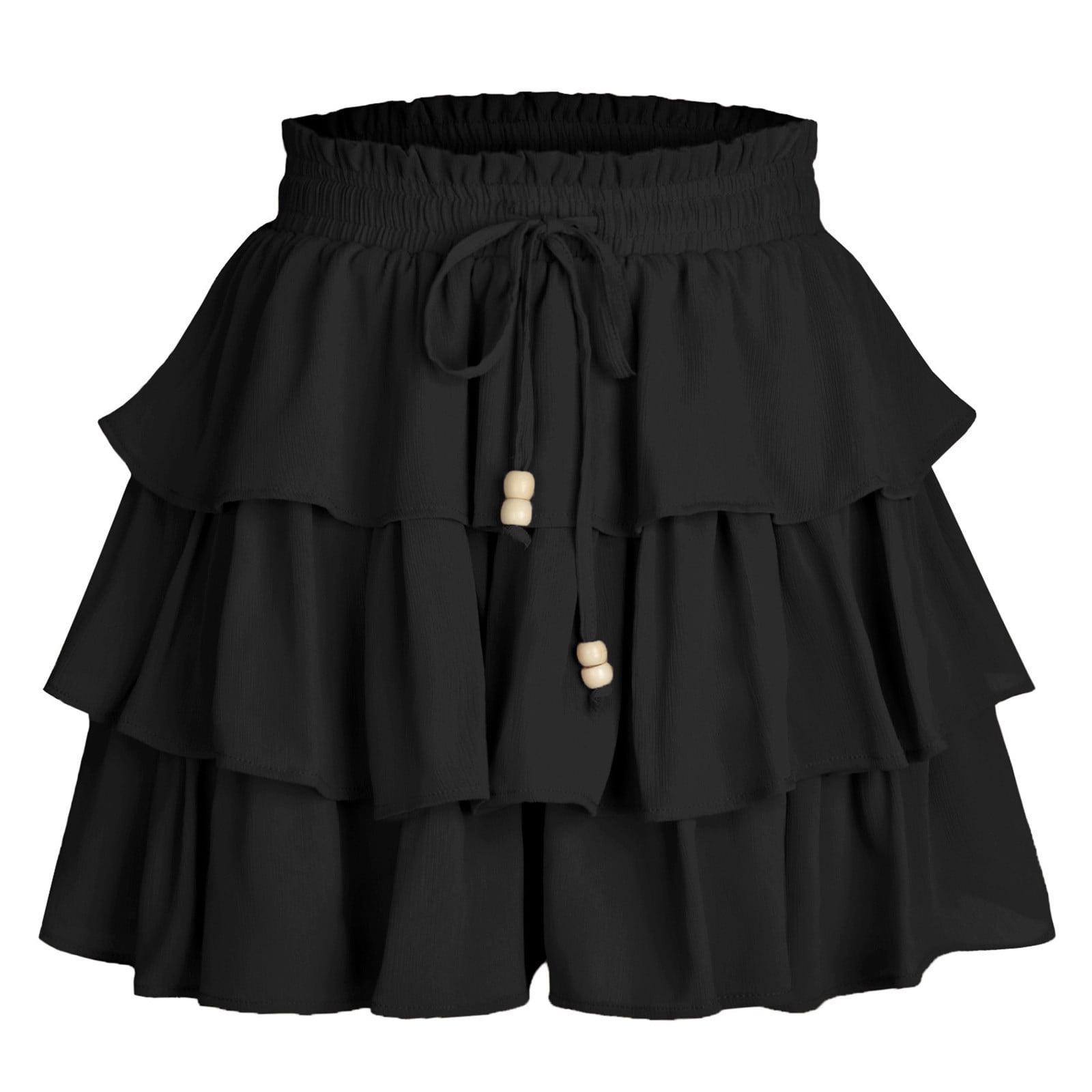 ZVNAΖH Petite Women's High Waist Ruffle Skort, Tiered Skirt with ...