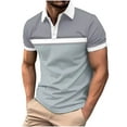 thumbnail image 1 of ZVNAΖH Polo Shirts for Men,Men Shirts Casual Short Sleeve Turn Down Collar Buttons Tops, 1 of 6