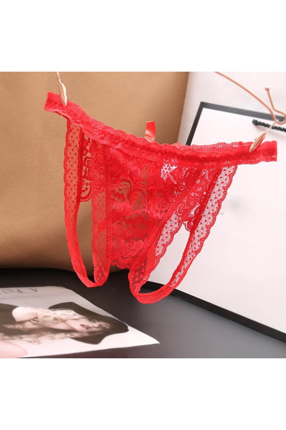 ZVNAΖH Sexy G String Thongs, Valentine's Day Gifts, Couple Supplies, One Size, Womens Floral Lace Panties Mesh Hollow Out See Though Panties