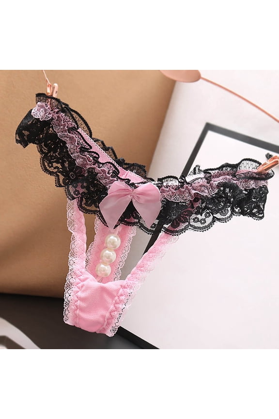 ZVNAΖH Sexy Panties for Women, Valentine's Day Gifts, Couple Supplies, One Size, Floral Lace Mesh Hollow Out See Though G String Thongs