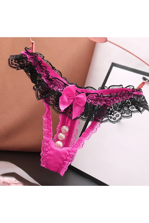 ZVNAΖH Sexy Panties for Women, Valentine's Day Gifts, Couple Supplies, One Size, Floral Lace Mesh Hollow Out See Though G String Thongs