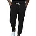 thumbnail image 1 of ZVNAΖH Straight Leg Sweatpants for Men and Light Weight, Casual Sport Pants Solid Drawstring Loose Fit Pants, Fashion Pants for Men 2024 Trendy On Clearance, 1 of 6