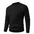 thumbnail image 1 of ZVNAΖH Sweaters for Men Crewneck Long Sleeve Casual Cable Knit Pullover Sweater Stretch Fall Fashion Winter Thermal Clothes, 1 of 2
