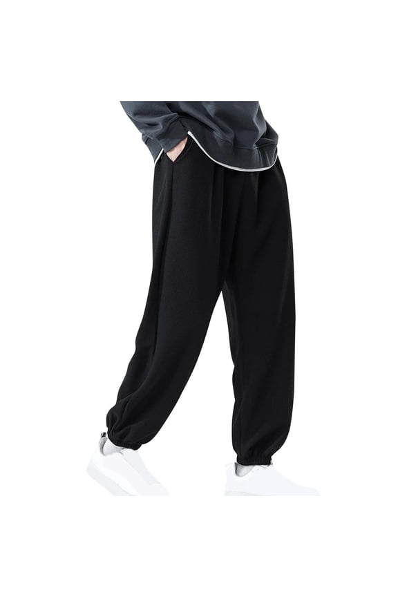 ZVNAΖH Sweatpants Oversized Men, Mens Closed Bottom Sweatpants with Pockets, Mens Elastic Waist Drawstring Workout Gym Joggers On Clearance