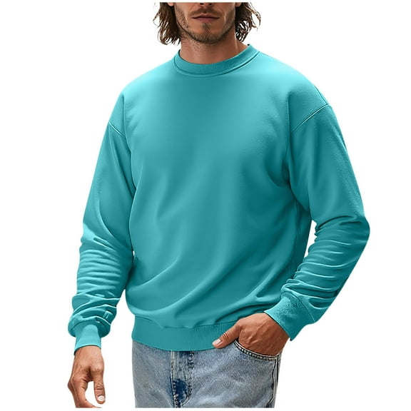 ZVNAΖH Sweatshirts for Men No Hood - Mens Crewneck Sweatshirt Long Sleeve Pullover Moisture Wicking Comfortable Casual Shirt