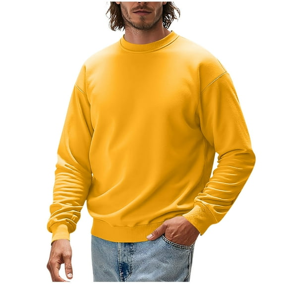 ZVNAΖH Sweatshirts for Men No Hood - Mens Crewneck Sweatshirt Long Sleeve Pullover Moisture Wicking Comfortable Casual Shirt