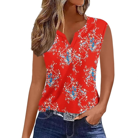 ZVNAΖH Tank Tops for Women,Women's Fashion Casual Solid Color V-Neck Tank Top