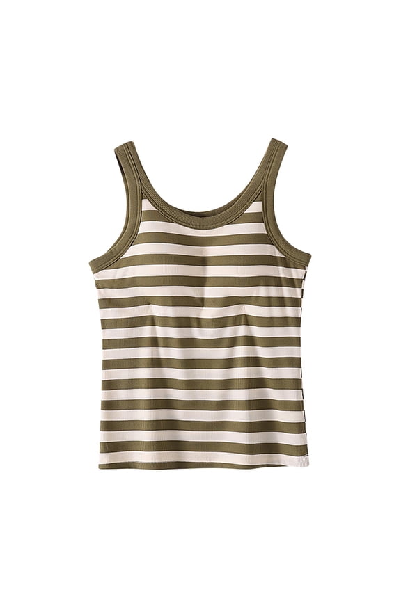 ZVNAΖH Tank Tops for Women,Women's Pattern Thin Style With Chest Cushion and Suspender Women's Inner Layer Bottom Top V-Neck