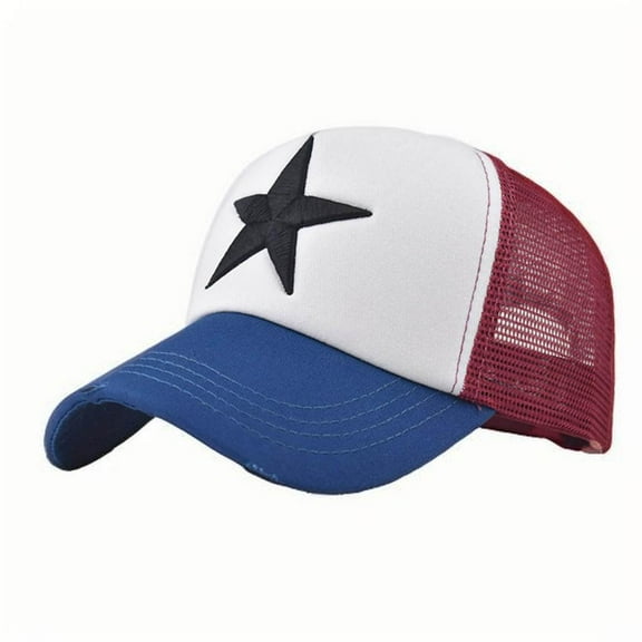 ZVNAΖH Unisex Baseball Caps for Adults Colour Block Pentagram Embroidered Baseball Cap Duck Tongue Cap