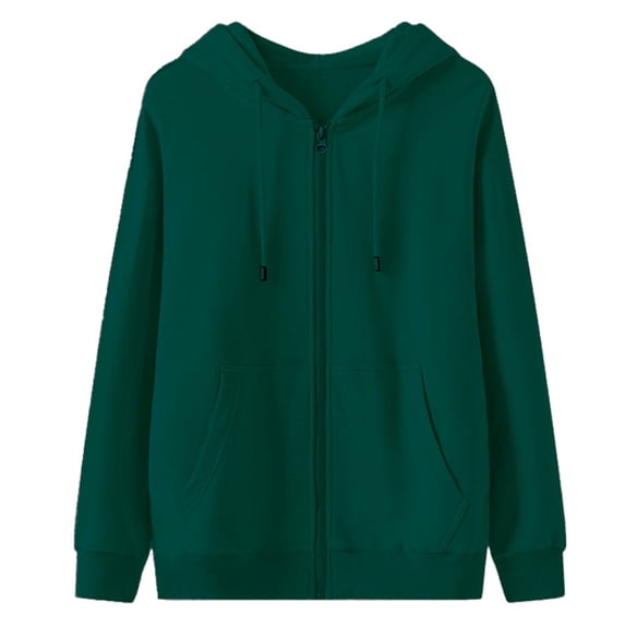 ZVNAΖH Unisex Full Zip Hoodie Long Sleeve Drawstring Casual Hooded Sweatshirt Jacket for Youth, M-2XL