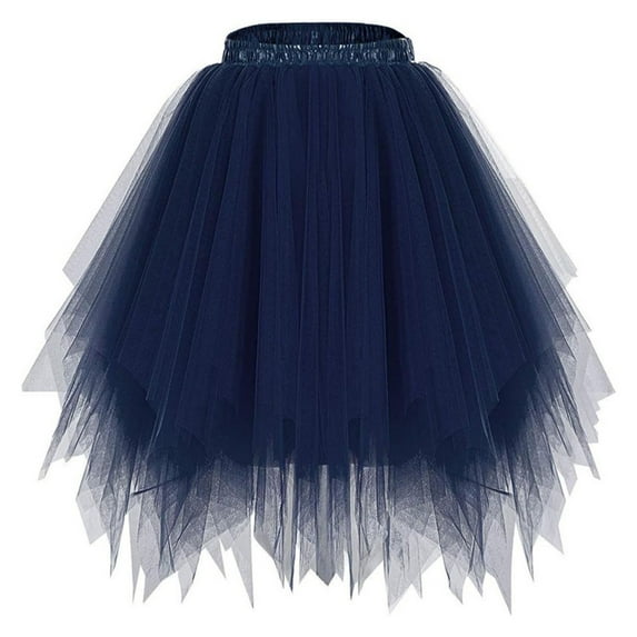 ZVNAΖH Women Tulle Short Skirts Fairy Skirt Tutu Mesh Layered Skirt Elastic Waist Puffy Skirts Cake Half Length Skirt One Size