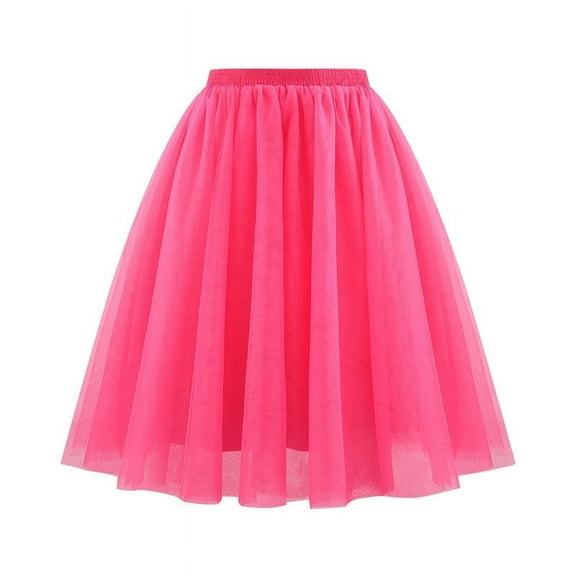 ZVNAΖH Women Tutu Skort Skirt Multi-layered Elastic Waist Short Tulle Skirts Puffy Pleated Skirt Cake Half Length Skirt Mesh Yarn Skirt