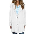 thumbnail image 1 of ZVNAΖH Women's 2025 Spring Fall Long Blazer Jackets Long Sleeve Lapel Pockets Loose Fit Work Casual Blazers Outerwear, 1 of 7