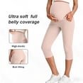 thumbnail image 1 of ZVNAΖH Women's Maternity Capri Leggings - High Waist Over The Belly Workout Active Yoga Womens Pregnancy Stretchy Crop Pants, 1 of 7