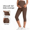 thumbnail image 1 of ZVNAΖH Women's Maternity Capri Leggings - High Waist Over The Belly Workout Active Yoga Womens Pregnancy Stretchy Crop Pants, 1 of 7
