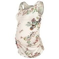 thumbnail image 1 of ZVNAΖH Women's Maternity Tank Top Basic Scoop Neck Floral Print Sleeveless Pregnancy T-Shirt Side Ruched Vest, 1 of 3