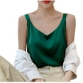 thumbnail image 1 of ZVNAΖH Women's Silk Satin Pajama Tank Tops V Neck Camisole Soft Spaghetti Strap Tops Loose Sleepwear S-3XL, 1 of 3