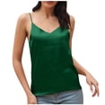 thumbnail image 1 of ZVNAΖH Women's V-neck Silk Satin Camisoles Tops Summer Casual Spaghetti Strap Tank Tops Basic Layer Undershirts Home Sleepwear, 1 of 6